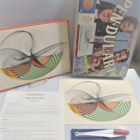 1970 PEN-DUL-ART Magic RAINBOW Pendulum Art Germany Handmade French English - Picture 1 of 12